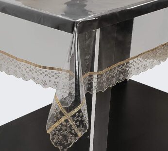 Transparent golden border table cover