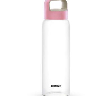 Borosil Neo Glass Water Bottle, Water Bottle for Fridge, Borosilicate Glass, Extreme Temperature Resistant, For Hot & Cold Water, Milk, Lassi, Juice, Stylish & Transparent