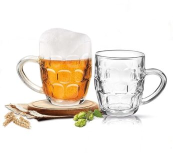 Treo By Milton Cascade Cool Mug Set of 2, Transparent | Serve Whiskey | Wine | Juice | Mocktail | Cocktail | Drinking Glass with Handle | Dishwasher Safe