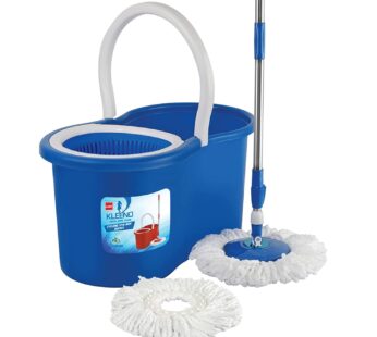 Kleeno by Cello Cyclone Spin Mop with Extendable Handles with Extra Refill, Blue