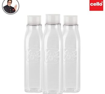 CELLO Fridge Door Plastic Bottle | Leak proof & break-proof | Freezer safe | 100% Food Grade | 1000ml, Set of 3, White