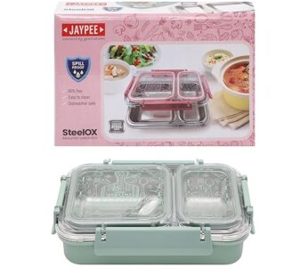 JAYPEE Stainless SteelOx Insulated Double Cavity Lunch Box, 600 ml, Suitable for School, Offices and picnics,