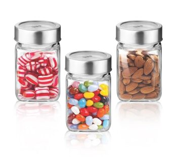 Treo By Milton Cube Storage Glass Jar, Transparent| BPA Free | Storage Jar | Kitchen Organizer | Modular | Multipurpose Jar | Cookies Jar