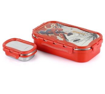 CELLO Thermo Click Toons Medium | 100% Food Grade | Leak Proof & Break Resistant | 2 Containers Lunch Box, 915 ml