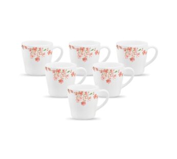 La Opala, Opal Glass Crockery | Cup Set of 6 | for Tea & Coffee | Microwave Safe | 100% Vegetarian | Toughened Extra Strong