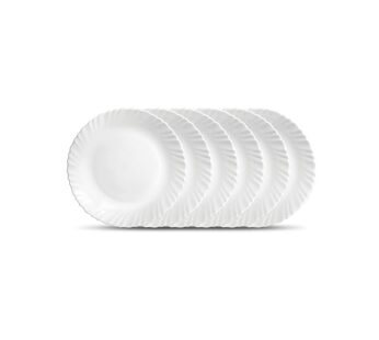 La Opala Diva, Classique Collection, Opal Glass Full Plate Set 6 pcs, Plain White