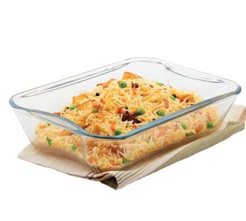 Borosil Glass Square, Rectangle , Oval Dish 700ml, 1.5 L, 2 L -Easy Grip, Transparent