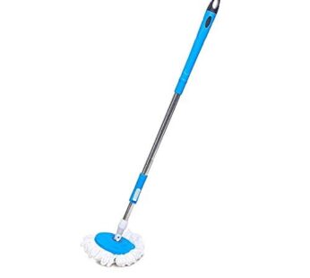 BRW Stainless Steel Spin Mop Extendable Handle Mop Rod and Blue Stick