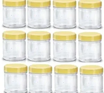 Sunpet Polyurethane Jar Set – 250 Ml, Clear, Yellow, 250 Milliliter, 12pieces