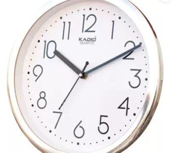 Kadio Analog 24.5 cm X 24.5 cm Wall Clock (Silver, with Glass, Standard)