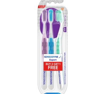 Sensodyne Toothbrushes-Expert,(2+1) Pieces Carton,Adult,Manual,White