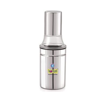 Komal White Cap Stainless Steel Oil Dispenser, Silver, Standard