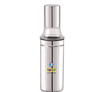 Komal White Cap Stainless Steel Oil Dispenser,750 Ml,Silver, Standard