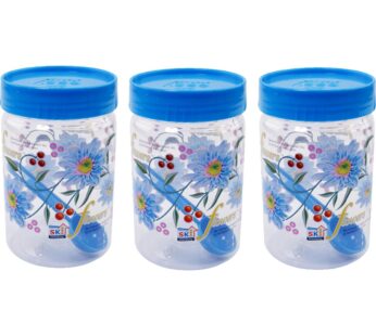 SKI Homeware Easy Pet Jars 500 Ml Plastic Jar – 500 ml, 3 Pieces