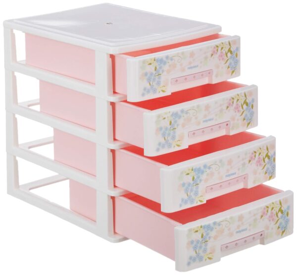 Nayasa Tuckins 14 Dlx | Multi-Compartment Plastic Drawers | Storage Organizer | Multipurpose Plastic Modular Storage Organizer Box | Pink - Image 2