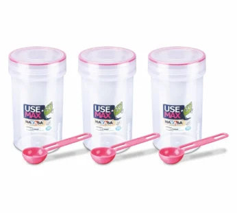 Nayasa Use Max Glaze Container Set 700 Ml Assorted, (3 Pieces)