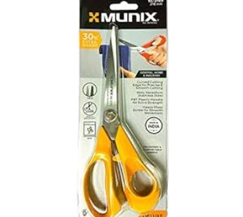 Munix GL-2185 216 mm / 8.5″ Stainless Steel Scissors | Round Tip with Curved Blades & Shock Proof Body | Ergonomic & Comfortable Handles |