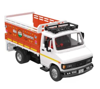 Pull Back Action 407 Mini Transporter Truck Toy for Kids with Openable Tail Gate (Color May Vary)