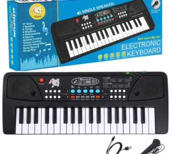 Storio Musical Sound Toys 37 Key Piano Keyboard Toy with Recording and Mic and Adapter for Power | 8 Rhythms 8 Tones 6 Demos Portable Electronic Keyboard Toy Beginners Age 3 to 5 Years Boys Girls