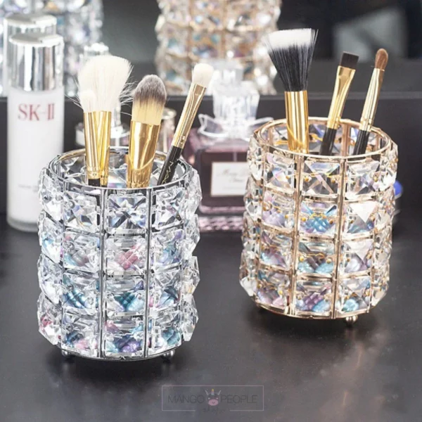 Diamond Studded Makeup Accessories Holder