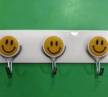 SMILY STICKY HOOKS 3PINS ADHESIVE WALL HOOKS
