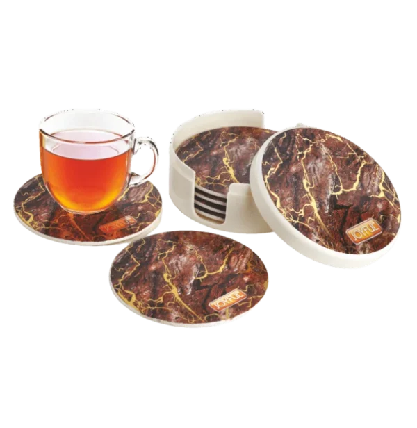 JOYFUL MARBELLA ROUND TEA COASTER PLASTIC