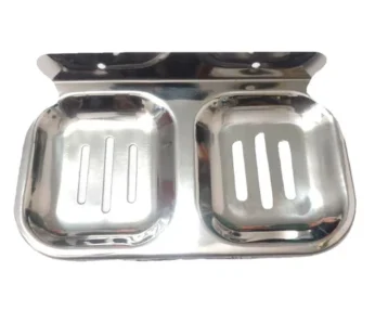STAINLESS STEEL DUAL SOAP DISH | HIGH QUALITY WALL HANGING SOAPCASE 2 IN 1